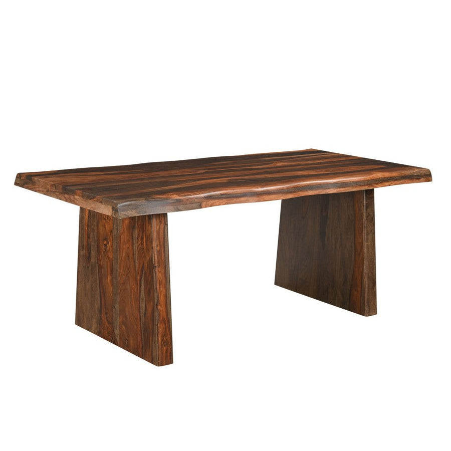 74" Dark Brown Solid Wood Dining Image 1