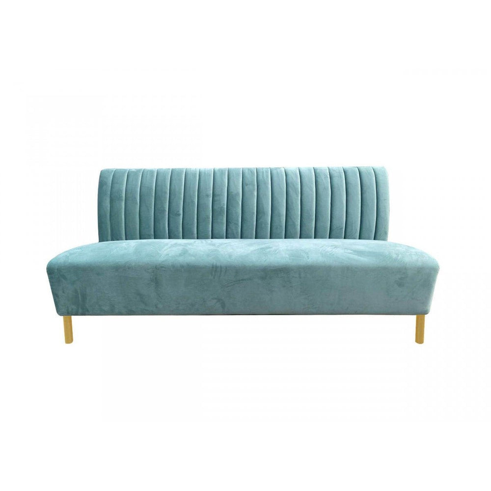 71" Light Gray Velvet Sofa With Gold Legs Image 2