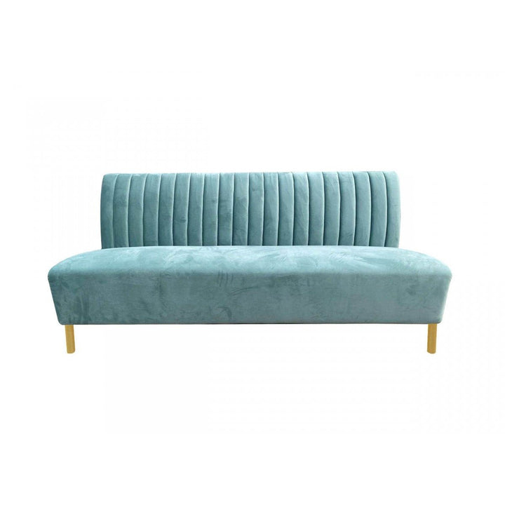 71" Light Gray Velvet Sofa With Gold Legs Image 2