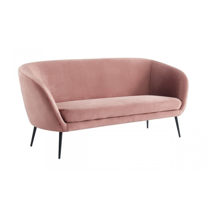 75" Coral Sofa With Black Legs Image 1