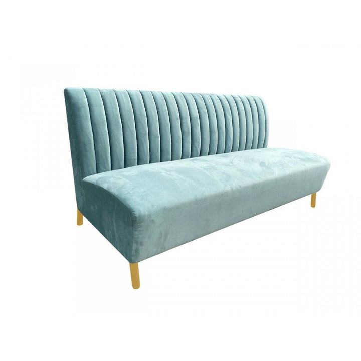 71" Light Gray Velvet Sofa With Gold Legs Image 3