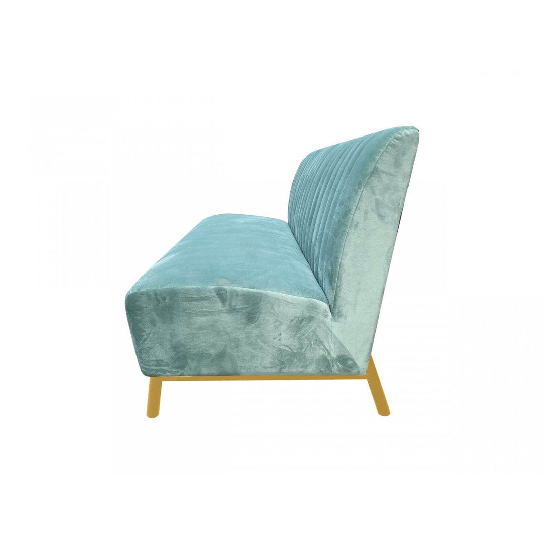 71" Light Gray Velvet Sofa With Gold Legs Image 4