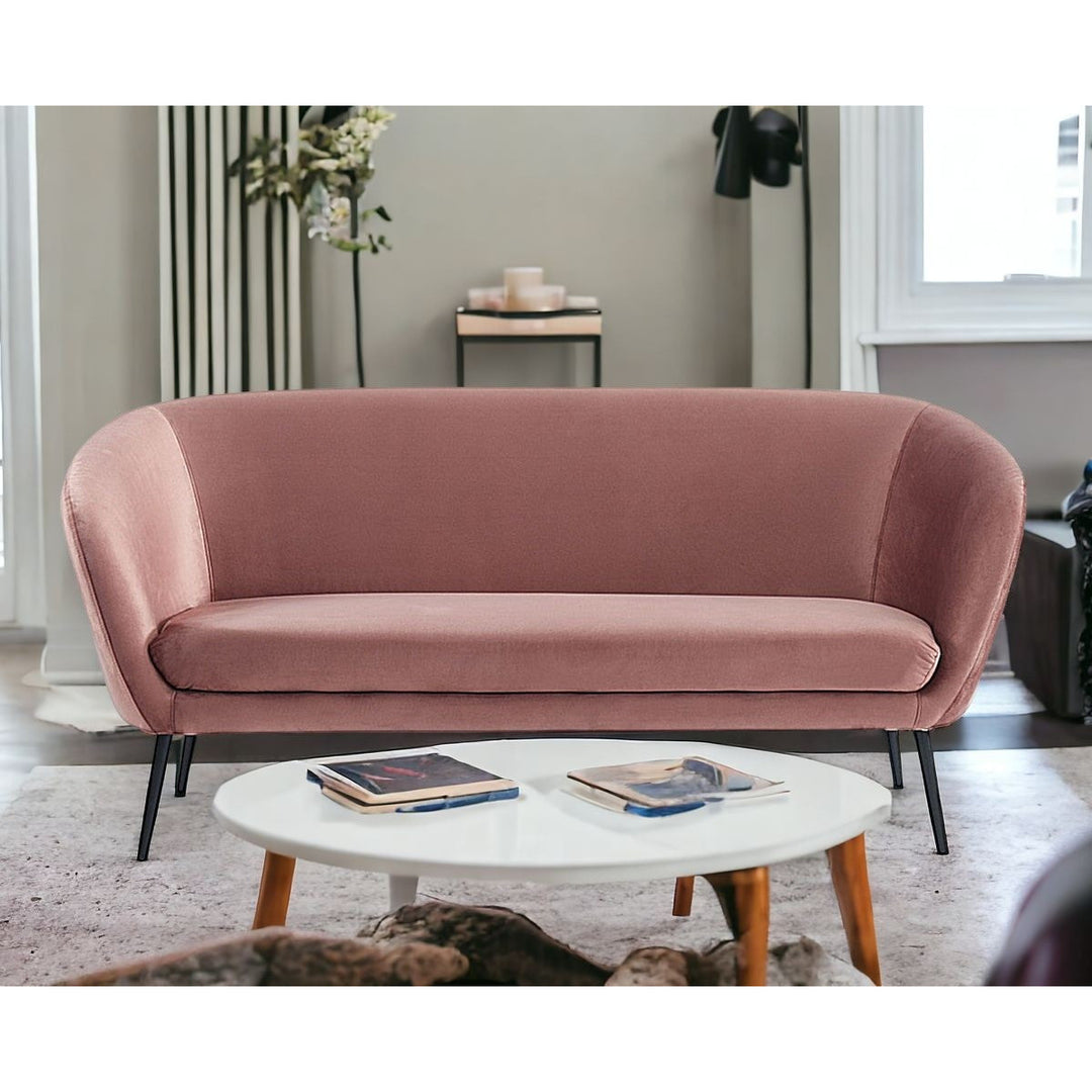 75" Coral Sofa With Black Legs Image 10