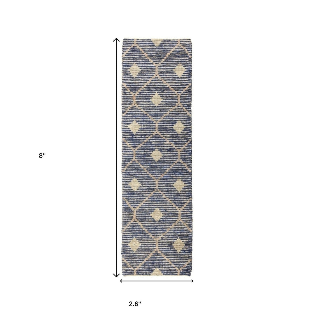 8 Gray Geometric Hand Loomed Area Rug Image 4