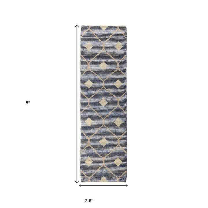 8 Gray Geometric Hand Loomed Area Rug Image 4