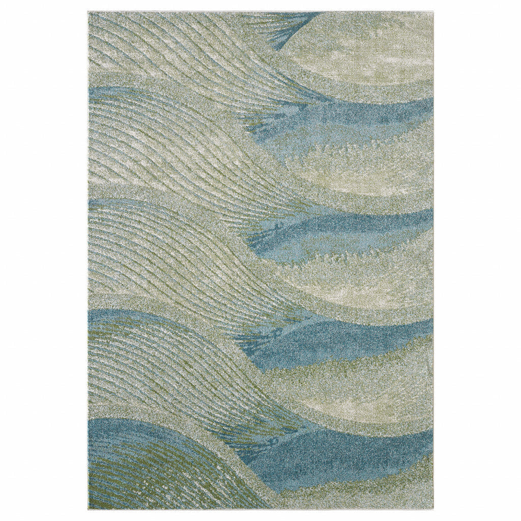 7 x 10 Blue Abstract Area Rug Image 1