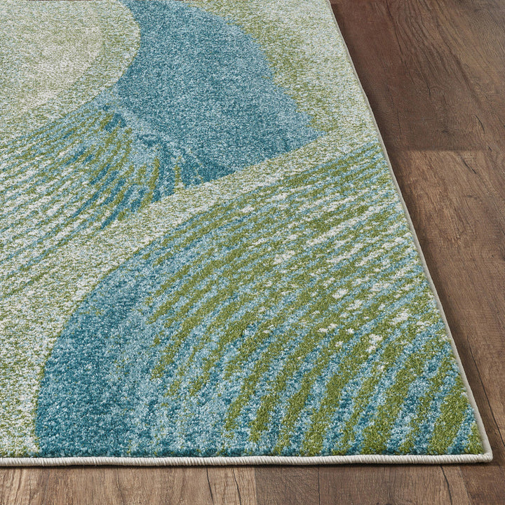 7 x 10 Blue Abstract Area Rug Image 3