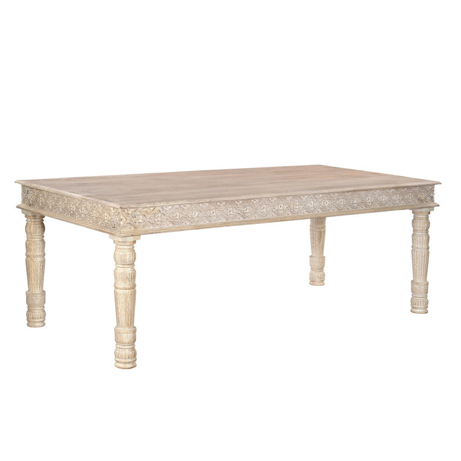 84" White Solid Wood Dining Image 1