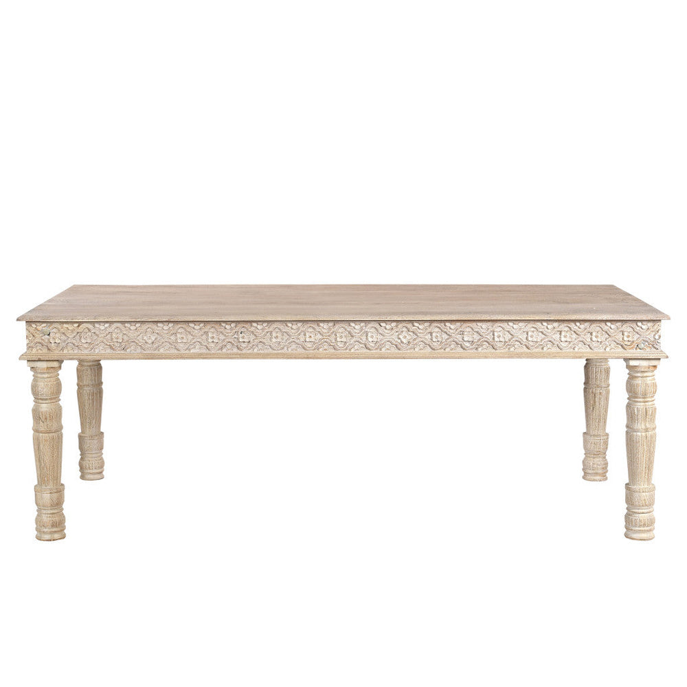 84" White Solid Wood Dining Image 2