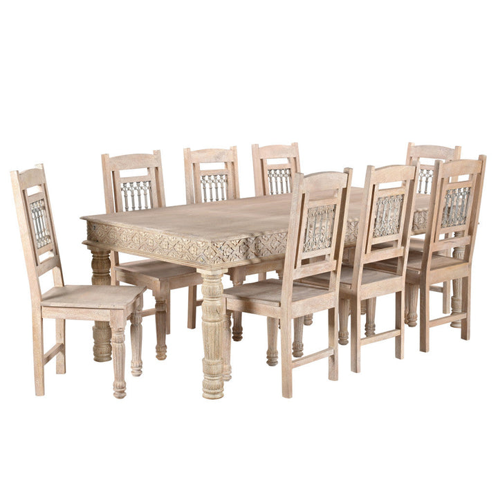 84" White Solid Wood Dining Image 4