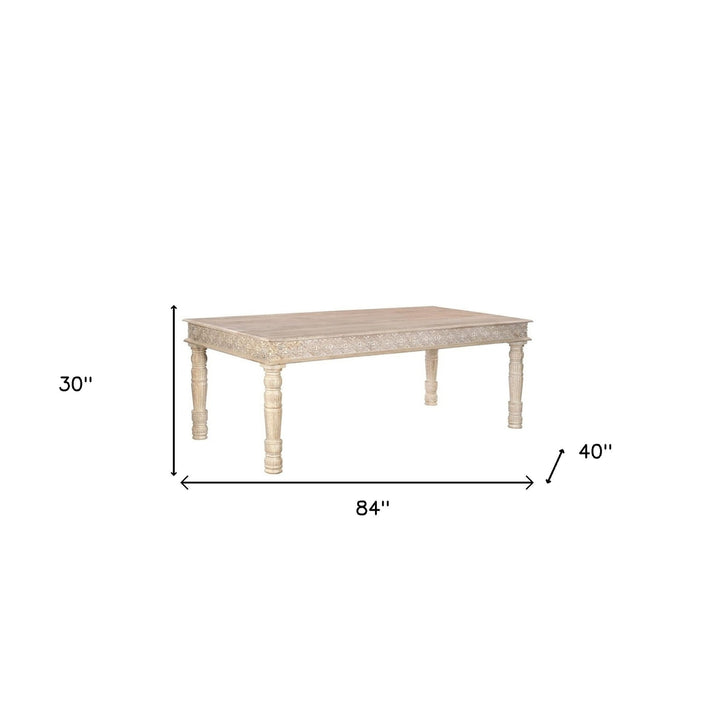 84" White Solid Wood Dining Image 5