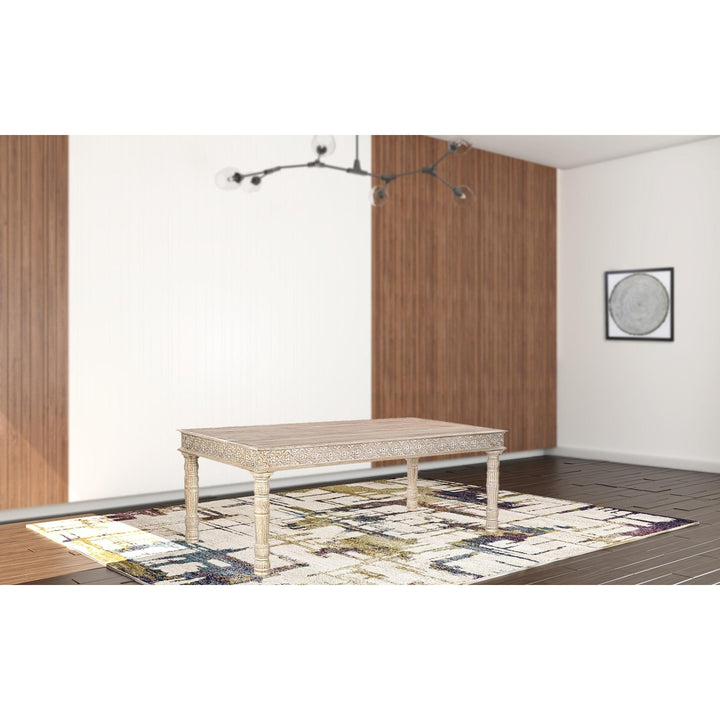 84" White Solid Wood Dining Image 6