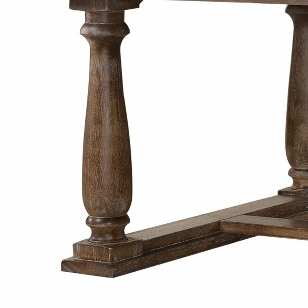 88" Light Gray And Gray Solid Wood Trestle Base Dining Image 10