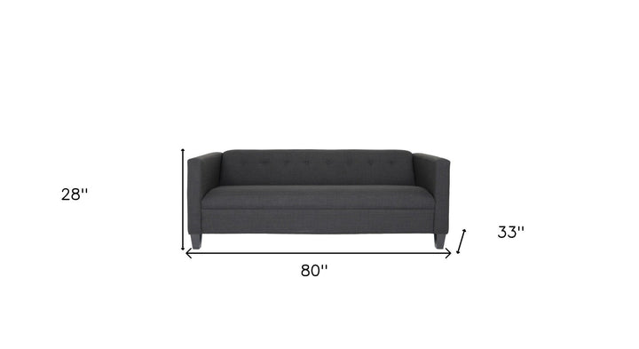 80" Black Polyester Sofa Image 4