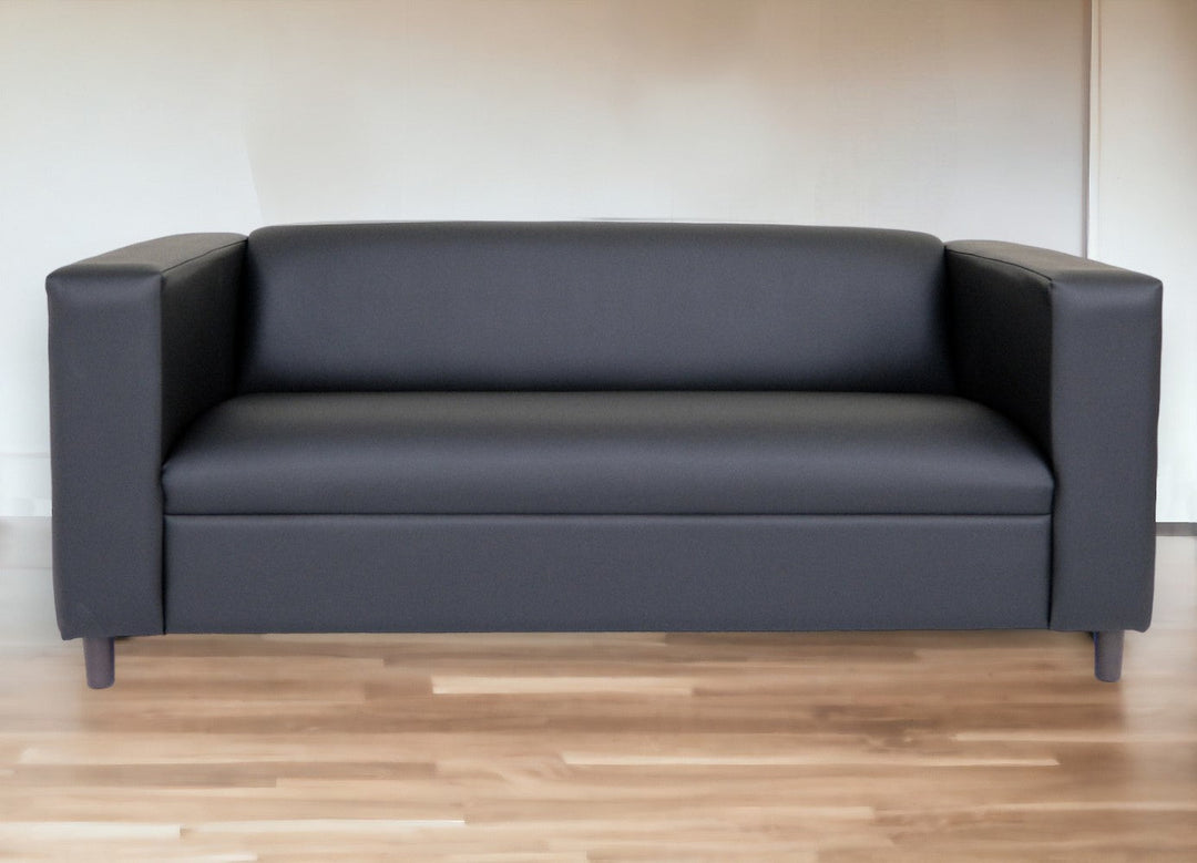 80" Black Polyester Sofa Image 5