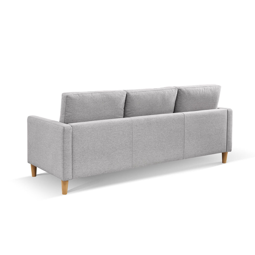 87" Light Gray Polyester Blend Sofa With Ottoman With Natural Legs Image 2