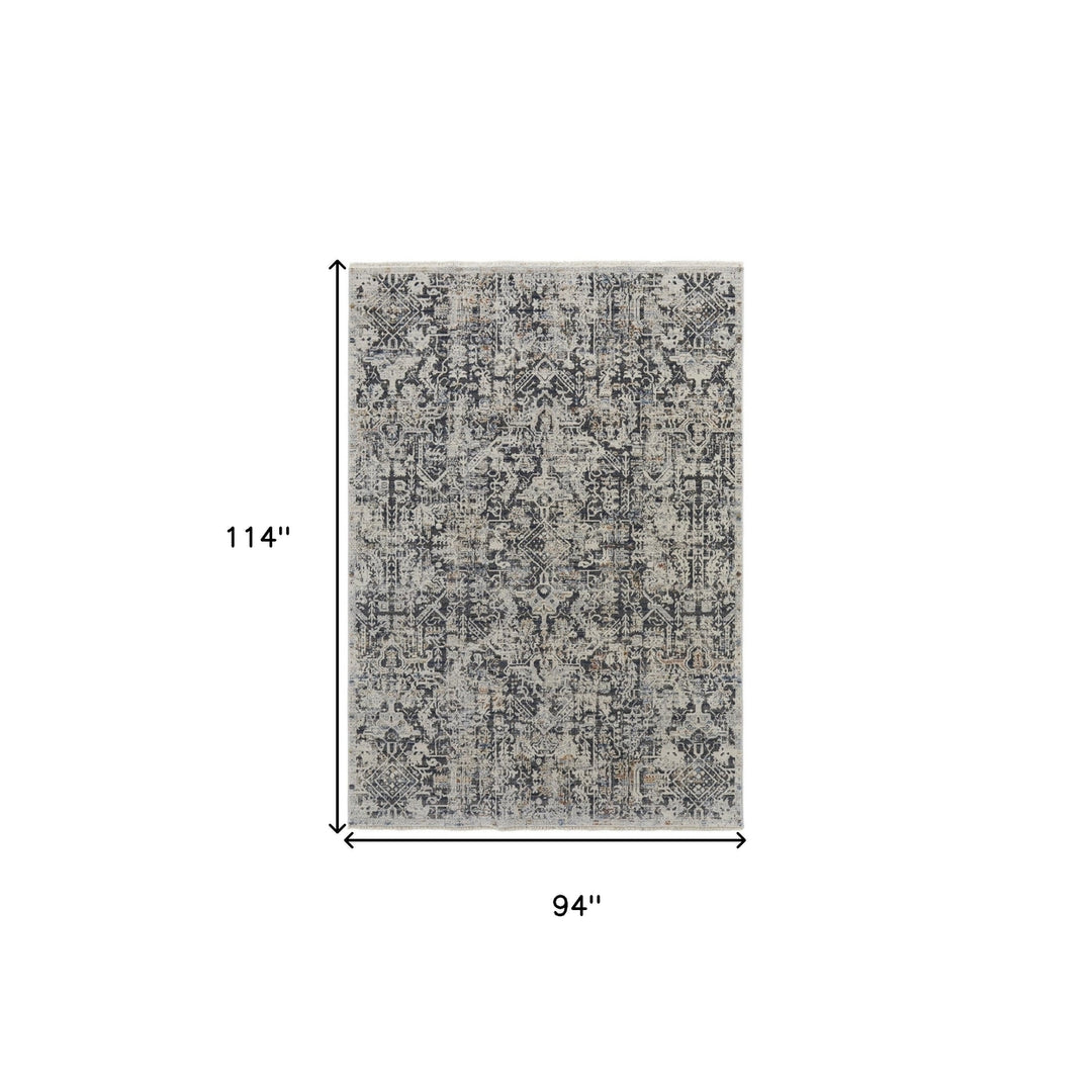 2 X 3 Ivory Gray And Taupe Abstract Power Loom Distressed Area Rug With Fringe Image 3