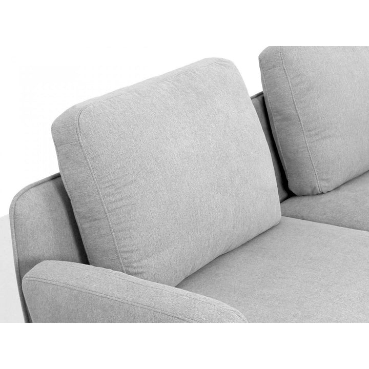 89" Light Gray Sofa With Black Legs Image 4