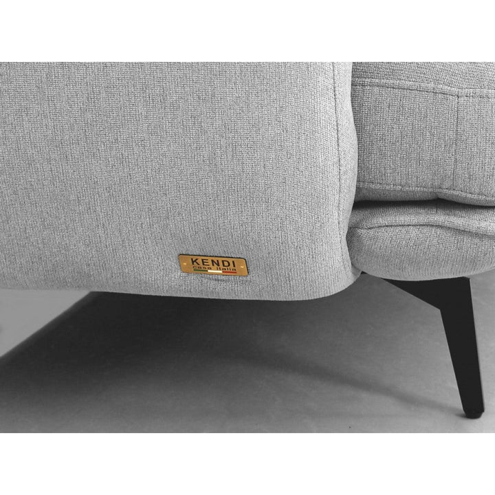 89" Light Gray Sofa With Black Legs Image 6