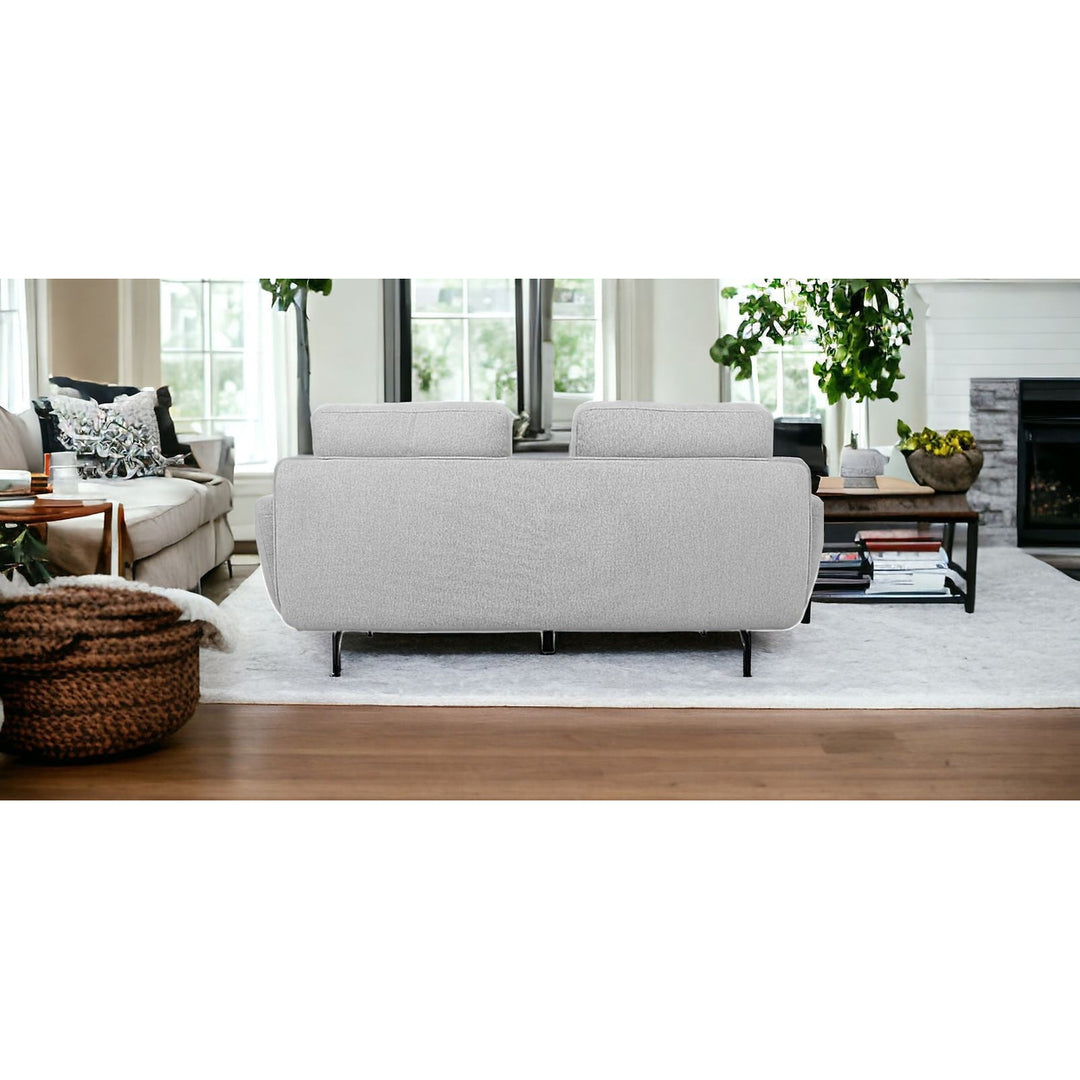 89" Light Gray Sofa With Black Legs Image 8