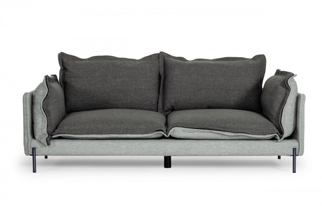 87" Dark Gray Polyester Blend Sofa With Silver Legs Image 2