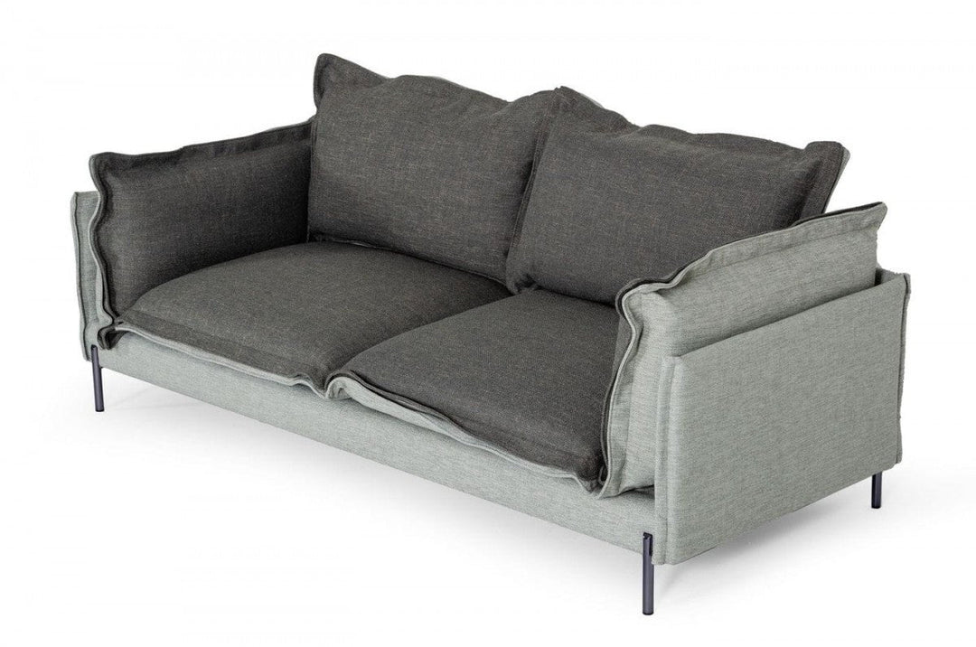 87" Dark Gray Polyester Blend Sofa With Silver Legs Image 3