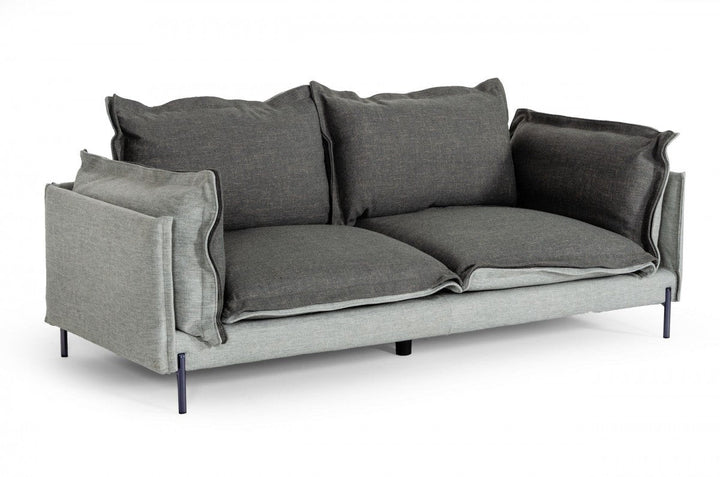 87" Dark Gray Polyester Blend Sofa With Silver Legs Image 4