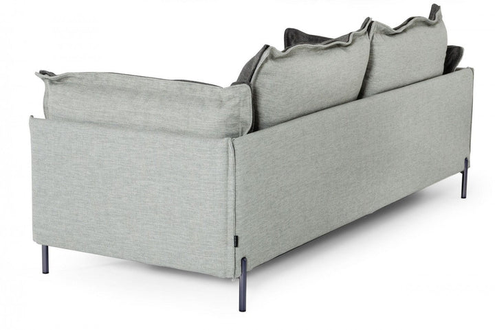 87" Dark Gray Polyester Blend Sofa With Silver Legs Image 6