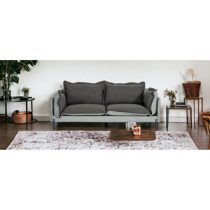 87" Dark Gray Polyester Blend Sofa With Silver Legs Image 9