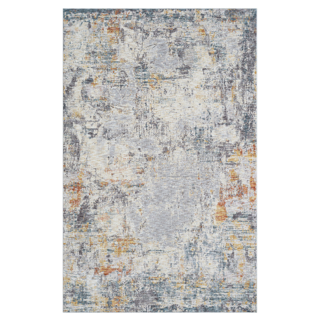 9 x 12 Gray and Ivory Abstract Area Rug Image 8