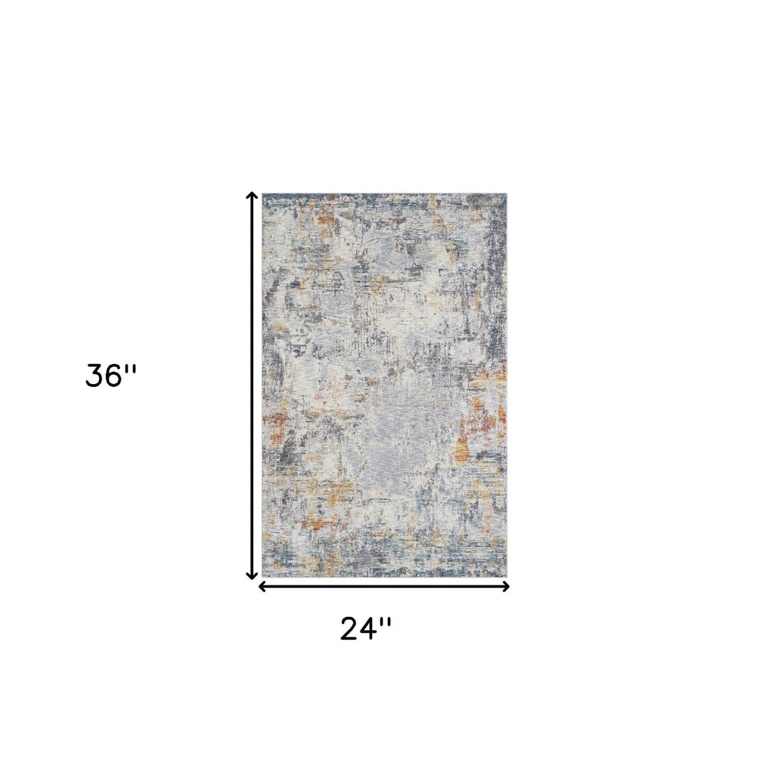 9 x 12 Gray and Ivory Abstract Area Rug Image 9