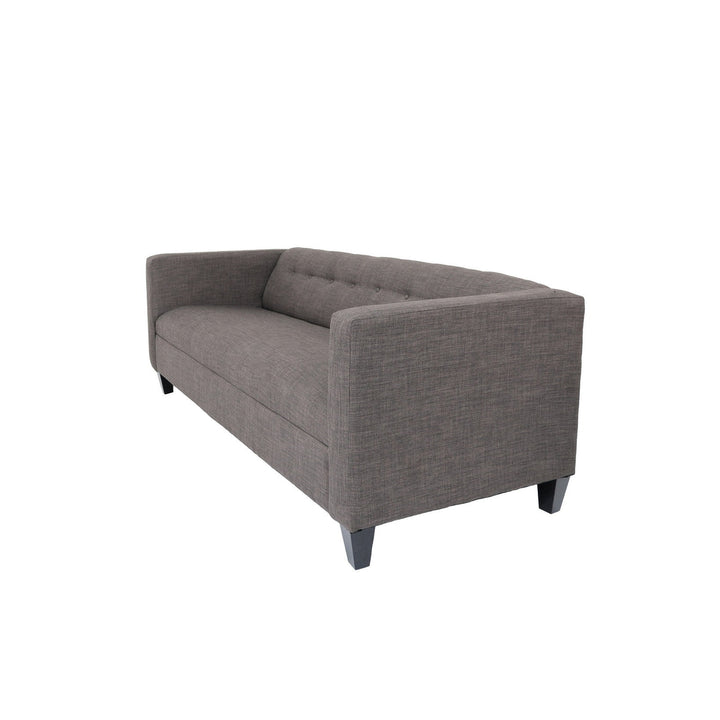 80" Charcoal Polyester Sofa With Black Legs Image 2