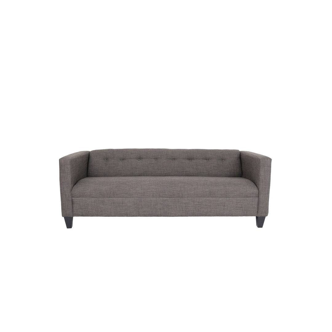 80" Charcoal Polyester Sofa With Black Legs Image 3