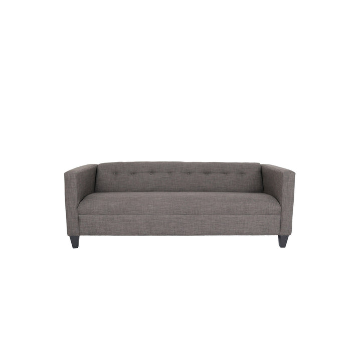 80" Charcoal Polyester Sofa With Black Legs Image 3