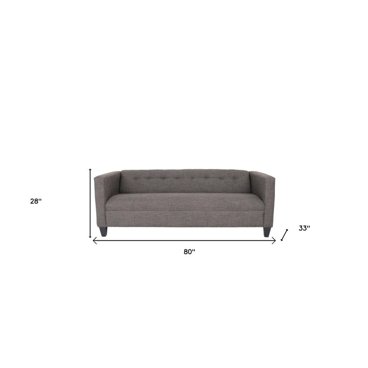 80" Charcoal Polyester Sofa With Black Legs Image 4