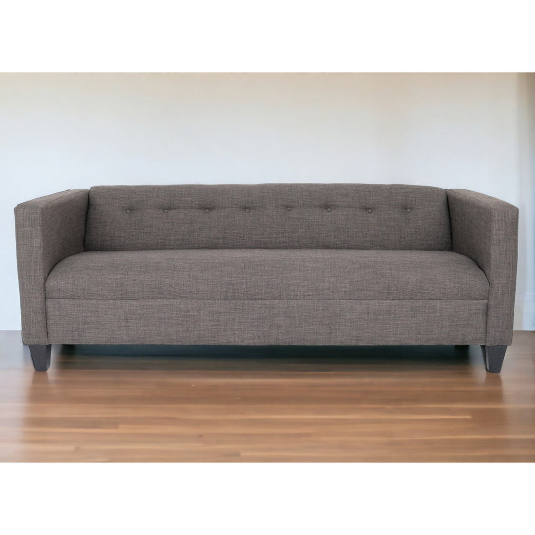 80" Charcoal Polyester Sofa With Black Legs Image 5