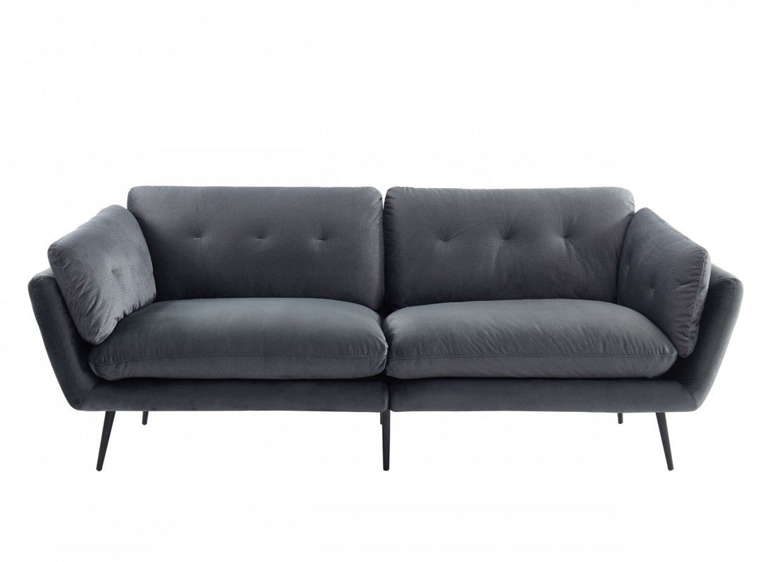 84" Dark Gray Sofa With Black Legs Image 2