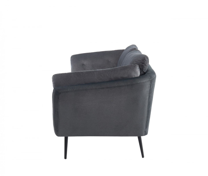 84" Dark Gray Sofa With Black Legs Image 3