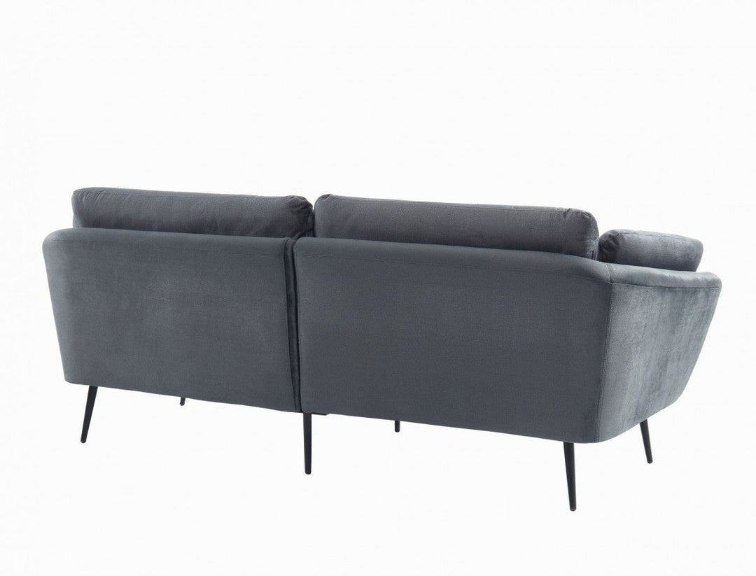 84" Dark Gray Sofa With Black Legs Image 4