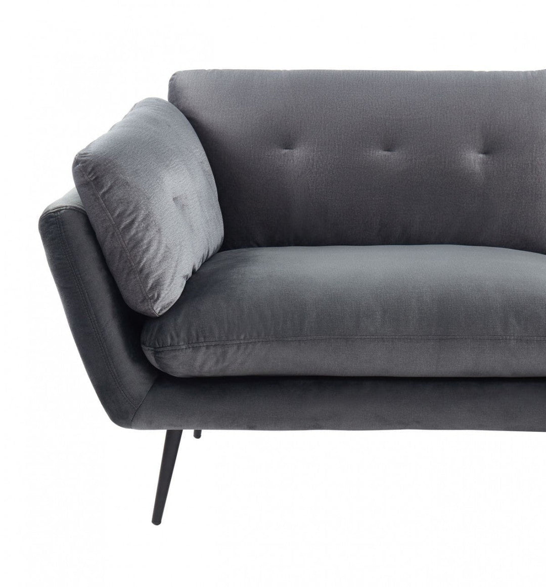 84" Dark Gray Sofa With Black Legs Image 5