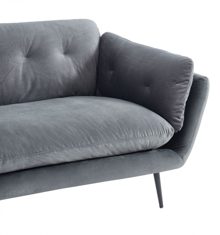 84" Dark Gray Sofa With Black Legs Image 6