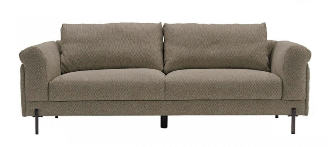 84" Beige Sofa With Black Legs Image 1