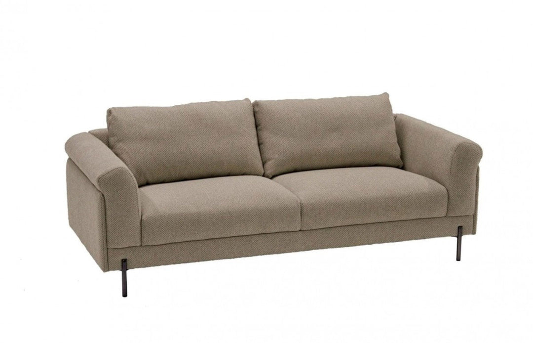 84" Beige Sofa With Black Legs Image 2