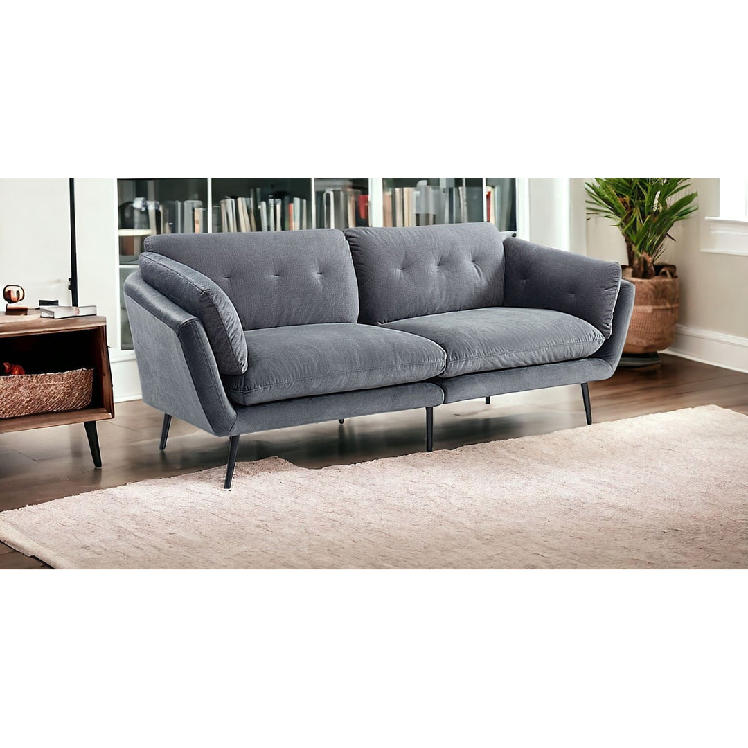 84" Dark Gray Sofa With Black Legs Image 8