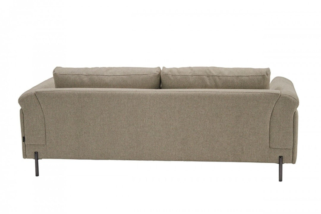 84" Beige Sofa With Black Legs Image 4