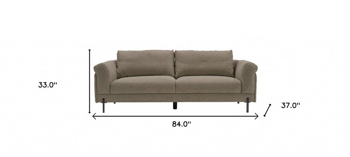 84" Beige Sofa With Black Legs Image 8