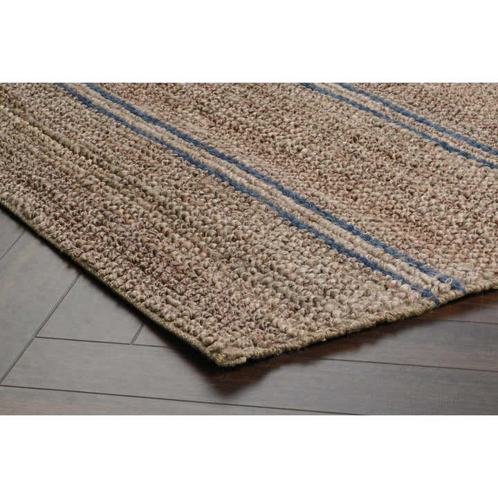 9 X 12 Gray Striped Hand Woven Area Rug Image 3