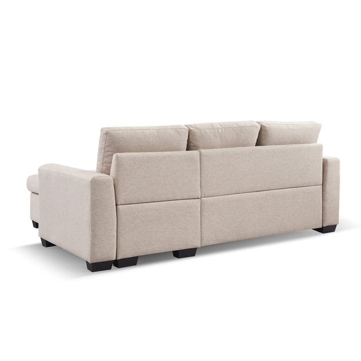 92" Beige Polyester Blend Convertible Futon Sleeper Sofa With Black Legs Image 4