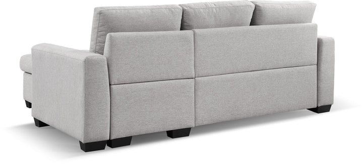 92" Light Gray Polyester Blend Convertible Futon Sleeper Sofa With Black Legs Image 4