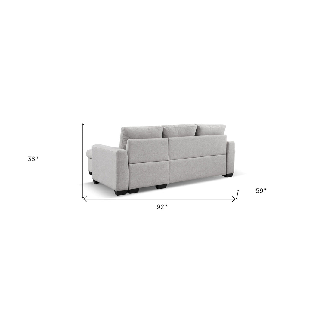 92" Light Gray Polyester Blend Convertible Futon Sleeper Sofa With Black Legs Image 8